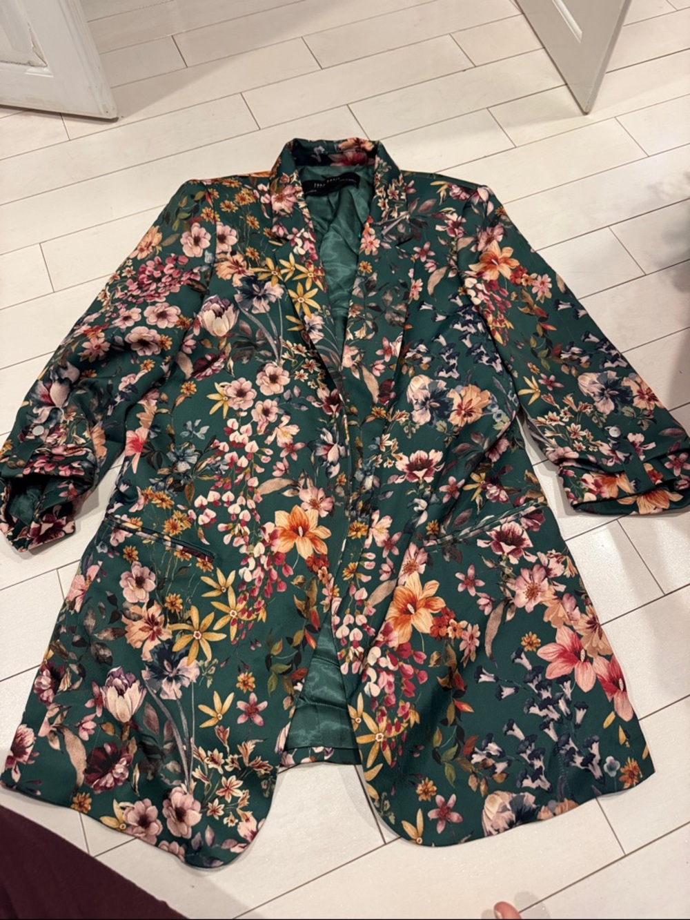 Zara Green Floral Blazer